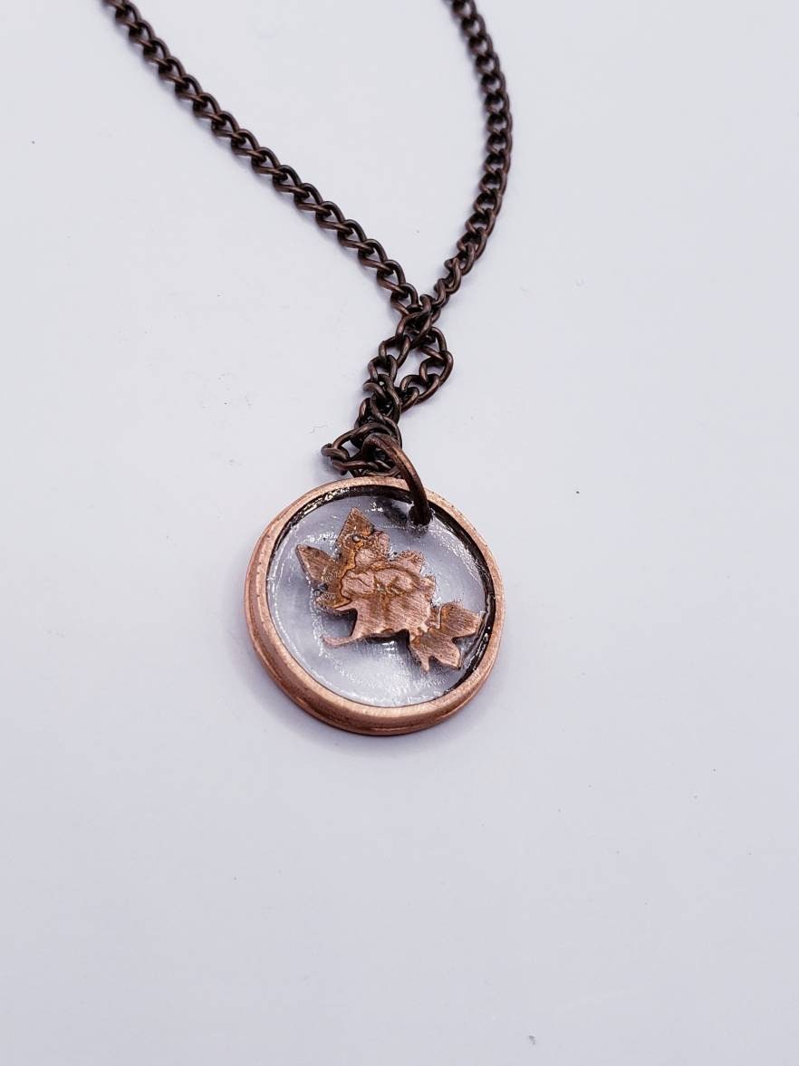 Maple Leaf In Resin Necklace