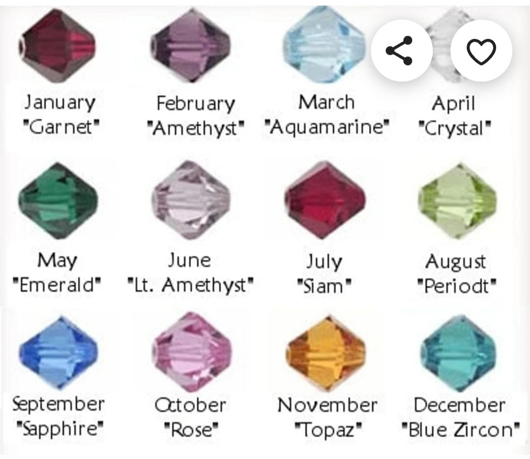 Hand Cut Penny Necklace with Swarovski Crystal Birthstone