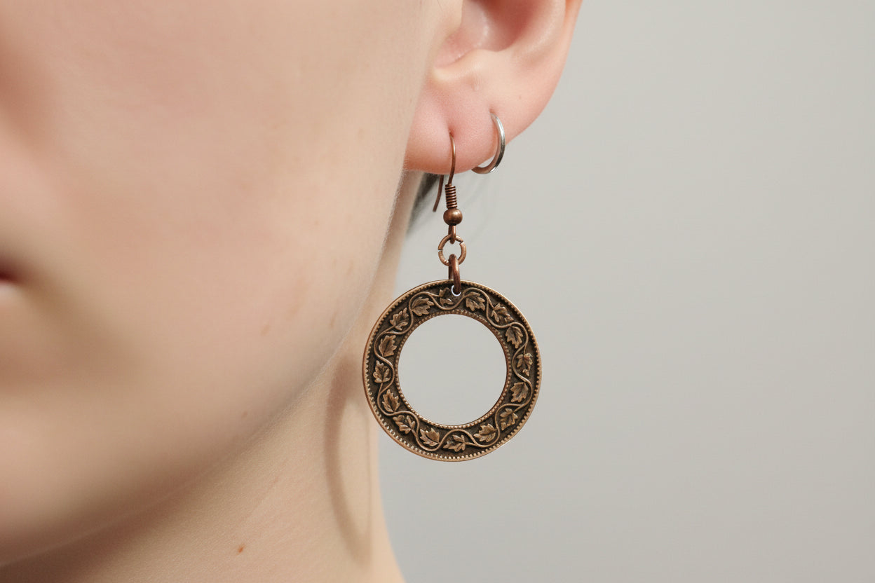 100 Year Old Canadian Penny Earrings