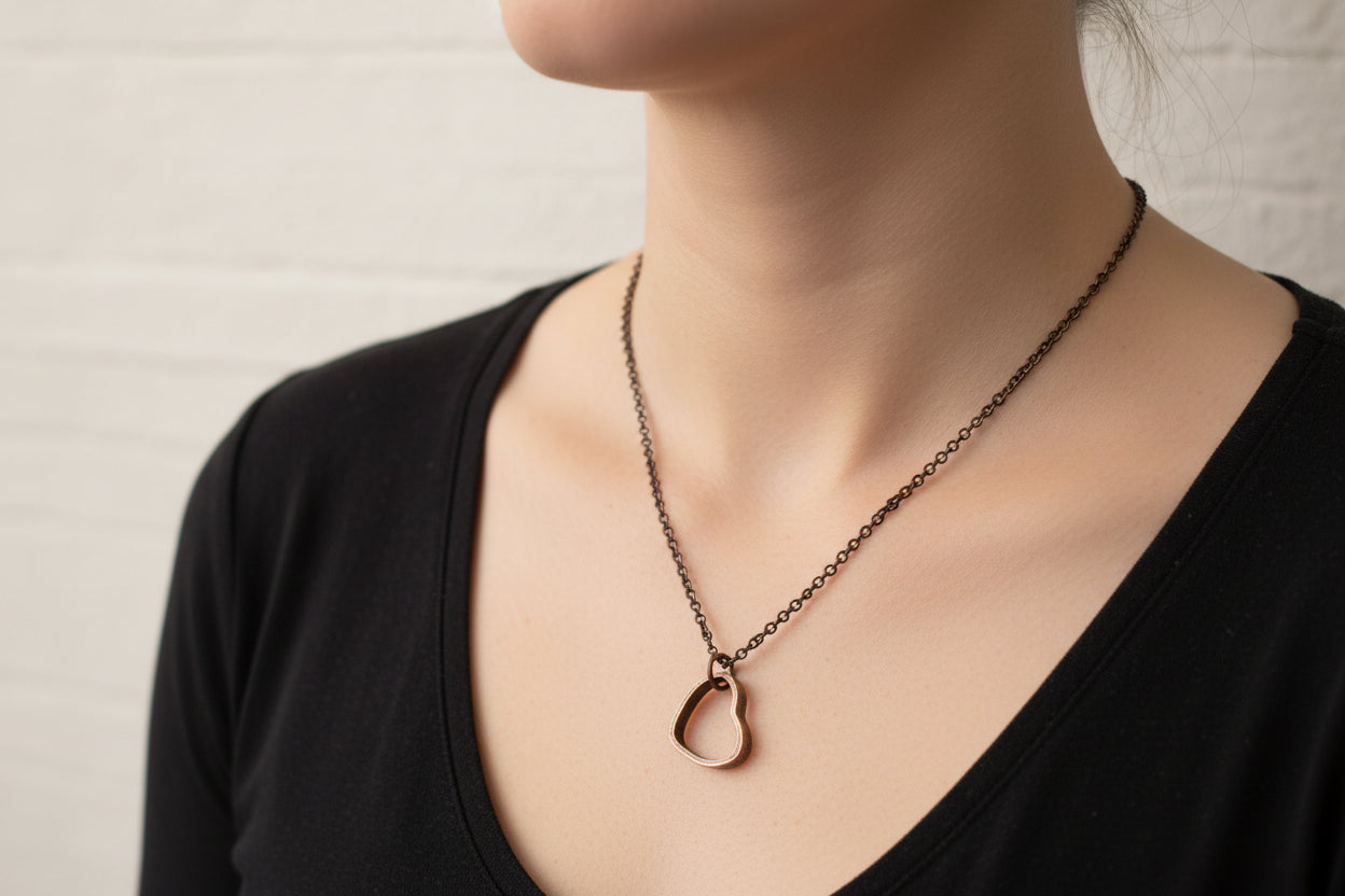 Penny Heart Necklace and Earrings