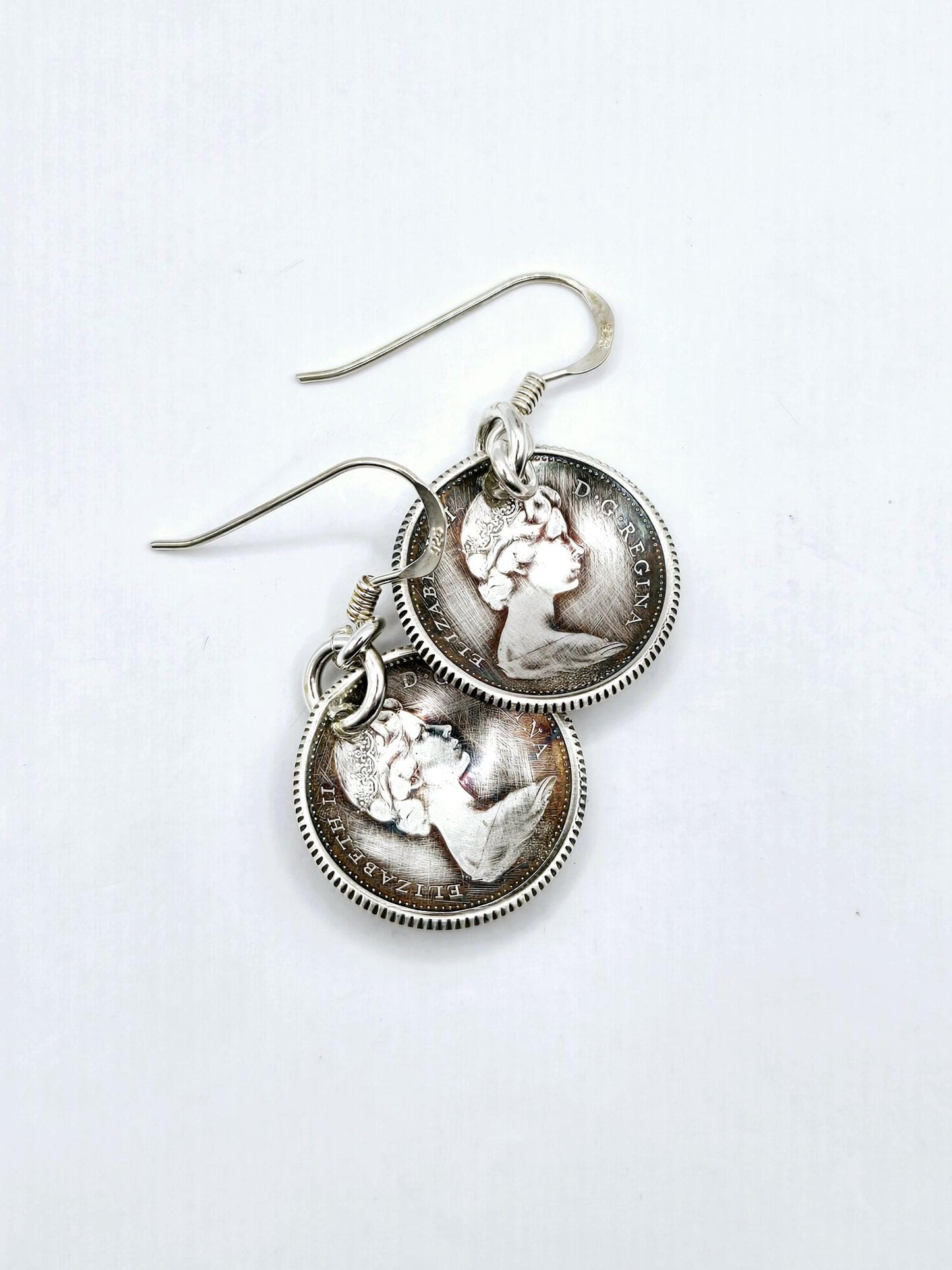 Silver Bluenose Dime Earrings