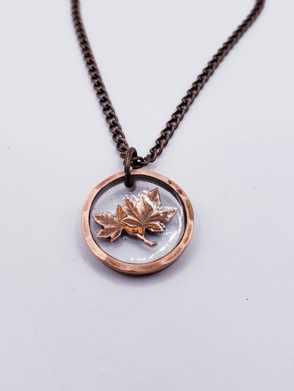 Maple Leaf In Resin Necklace