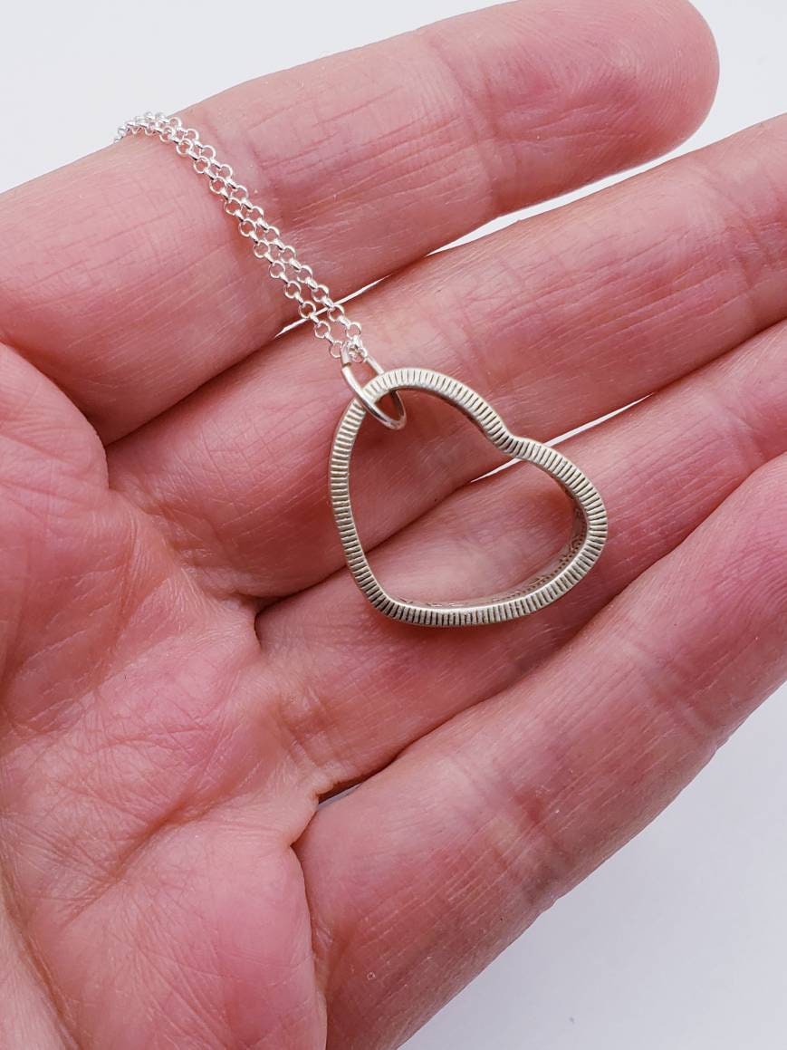 Silver Quarter Heart Necklace