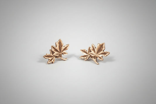 Maple Leaf Penny Stud Earrings
