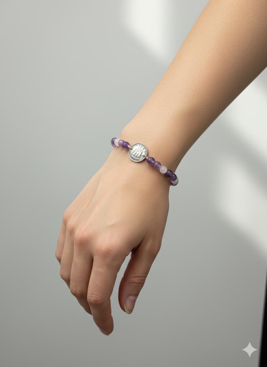 Silver Dime and Gemstone Bracelets.