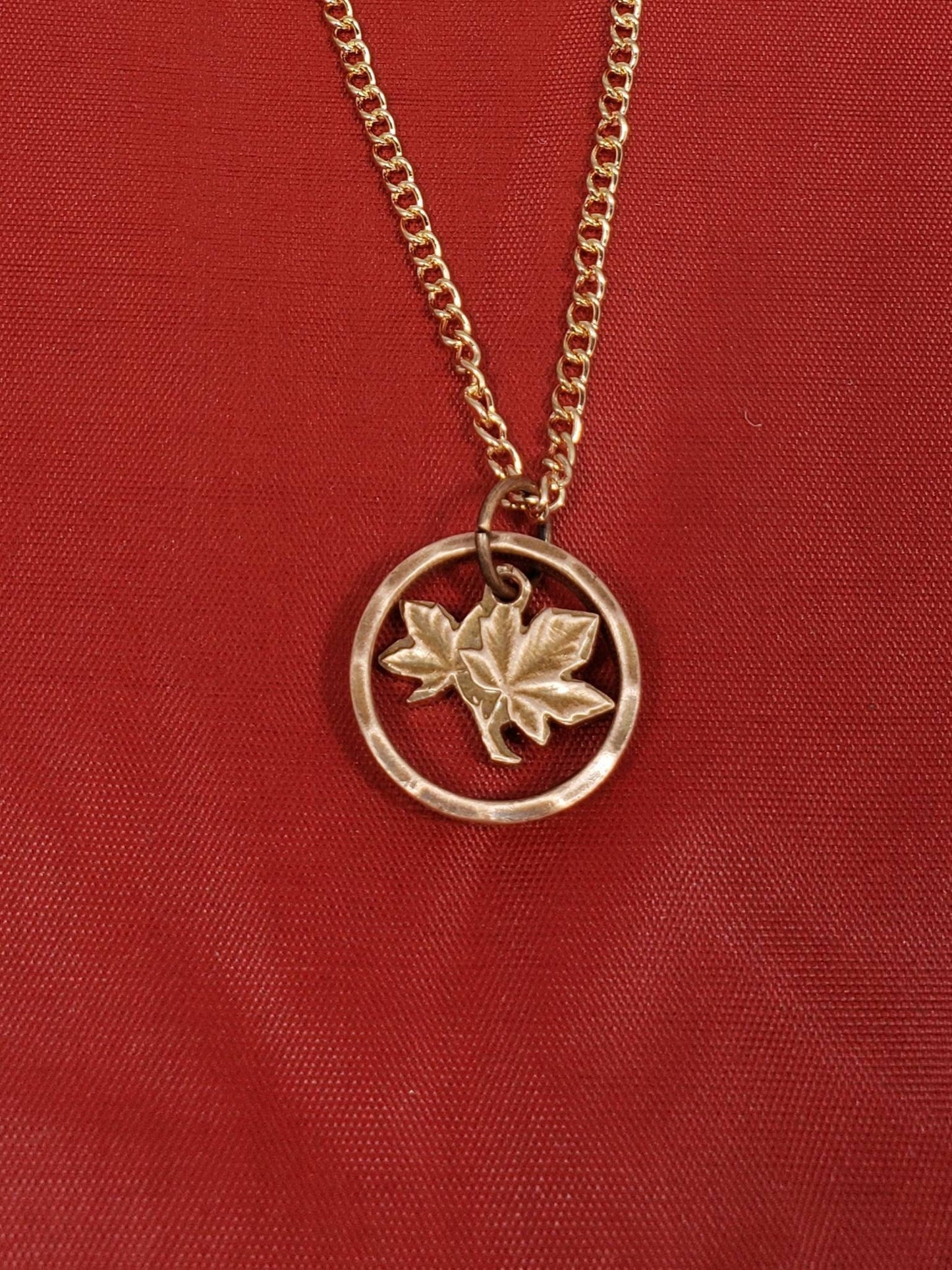 Hand Carved Maple Leaf Earrings and Necklace
