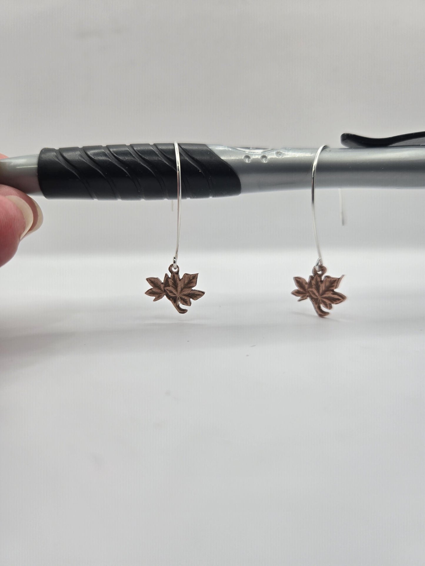 Hand Cut Maple Leaf Earrings