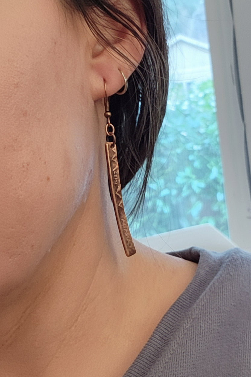 Canadian Penny Elongated Earrings/Necklace