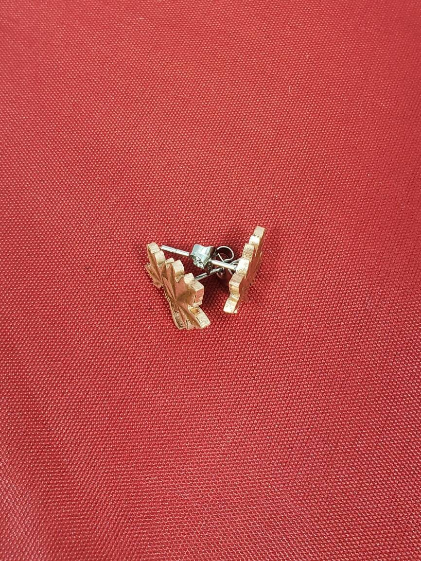 Maple Leaf Penny Stud Earrings