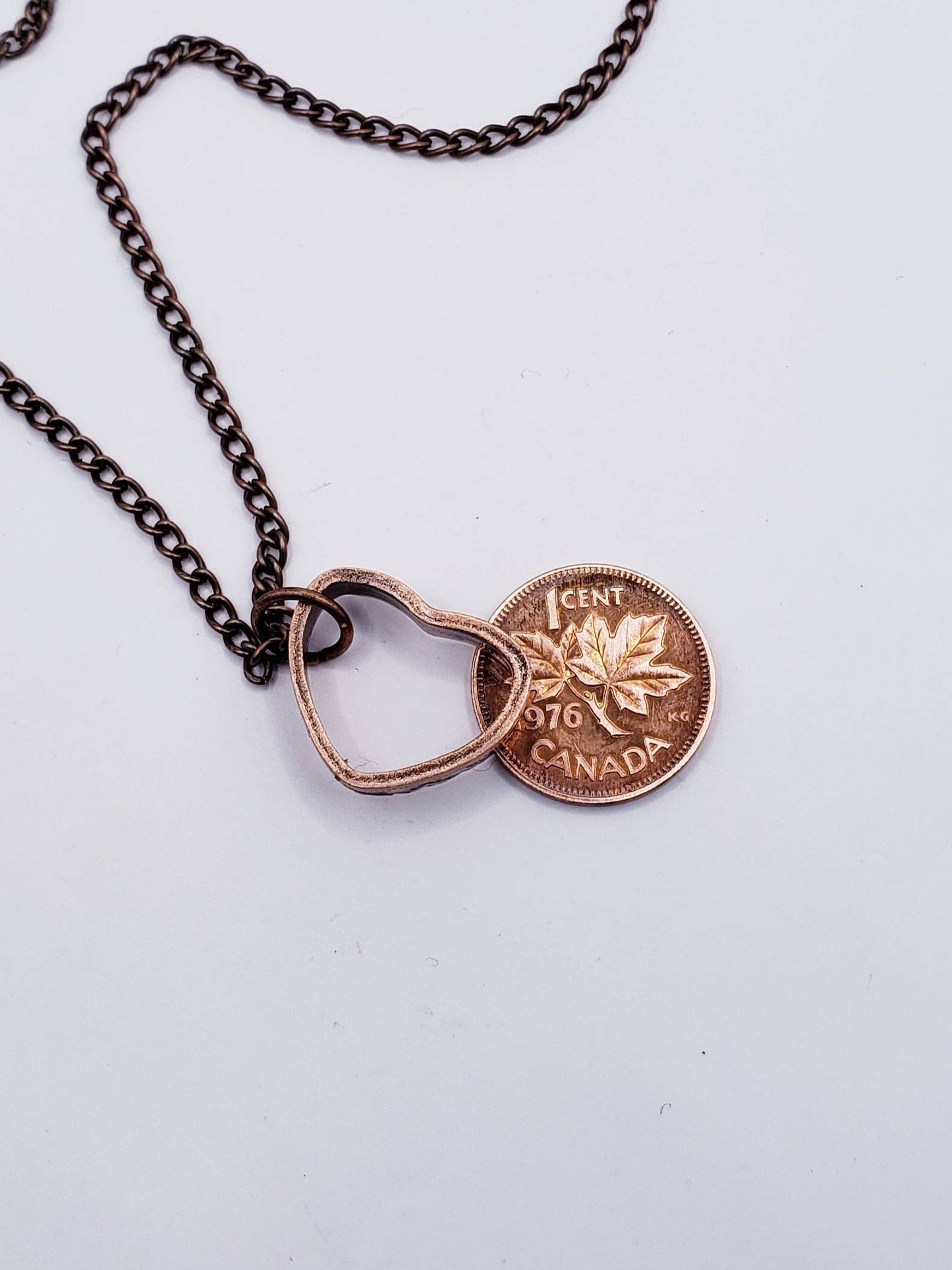 Penny Heart Necklace and Earrings