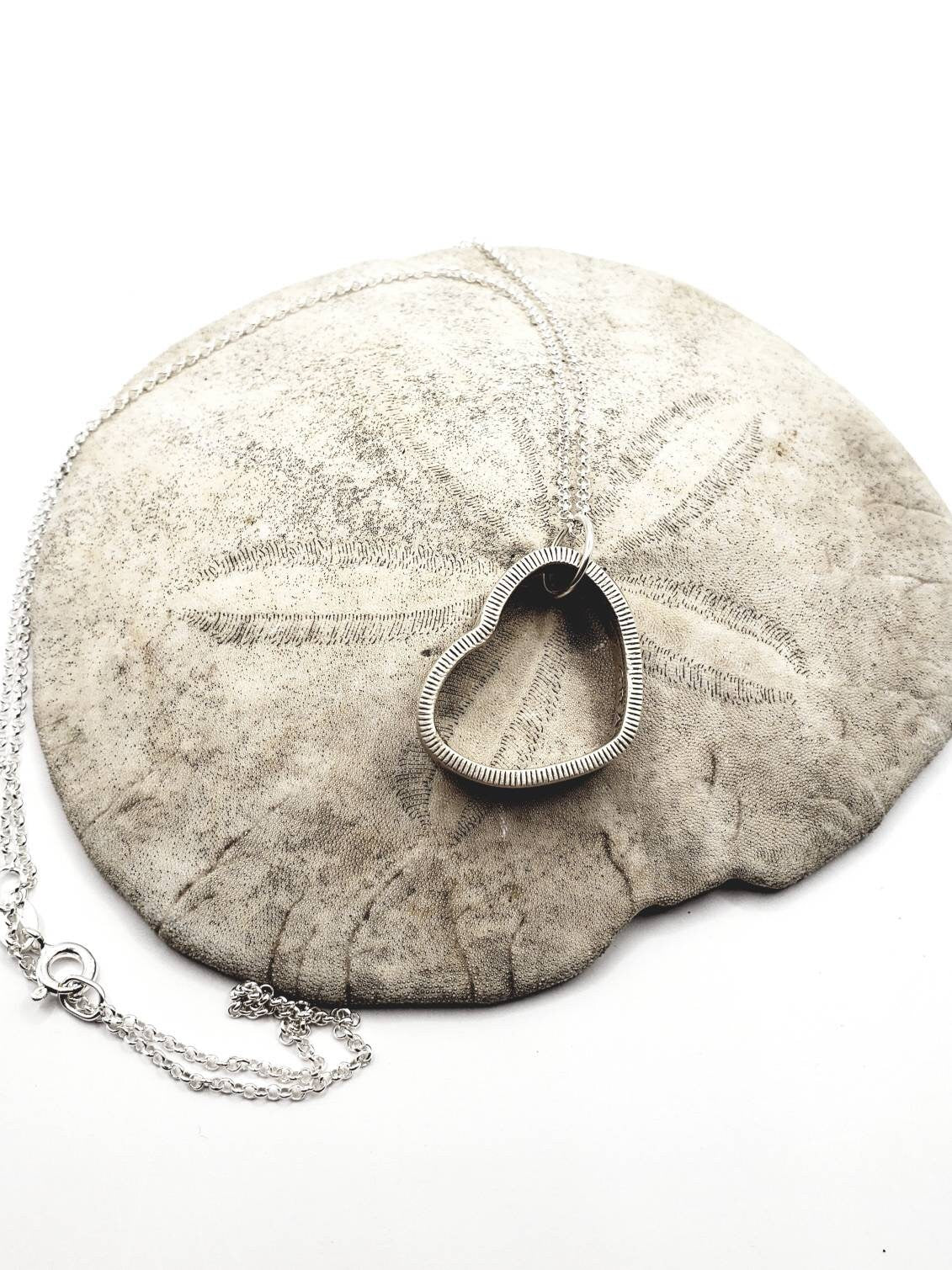 Silver Quarter Heart Necklace