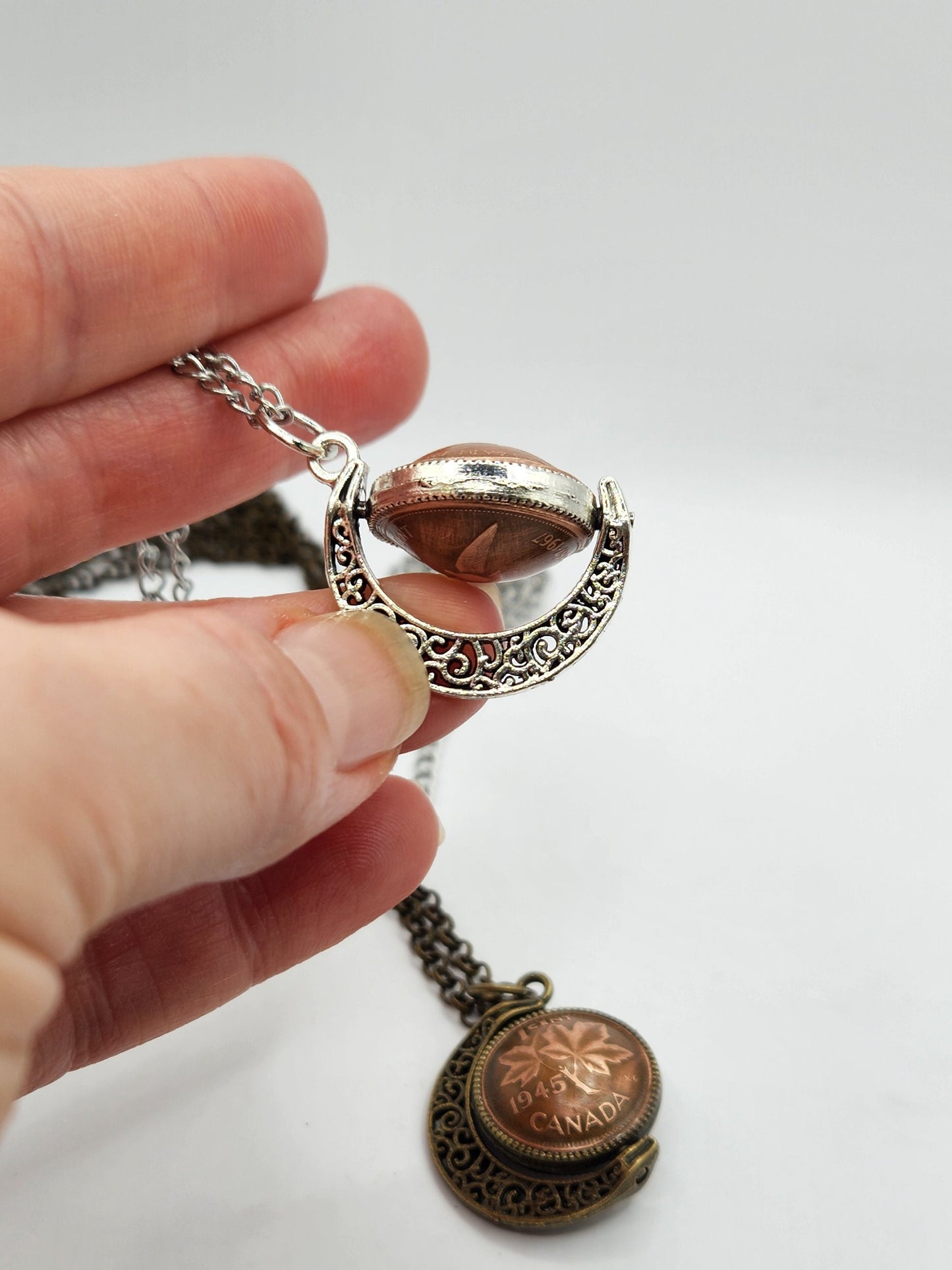 Moon Spinner Coin Necklace