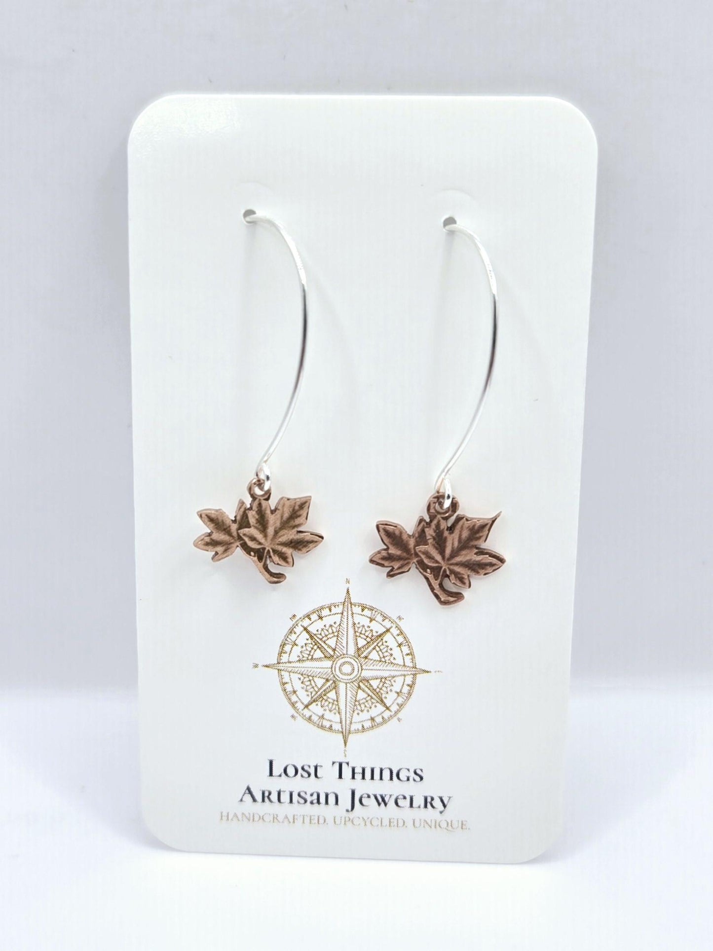 Hand Cut Maple Leaf Earrings