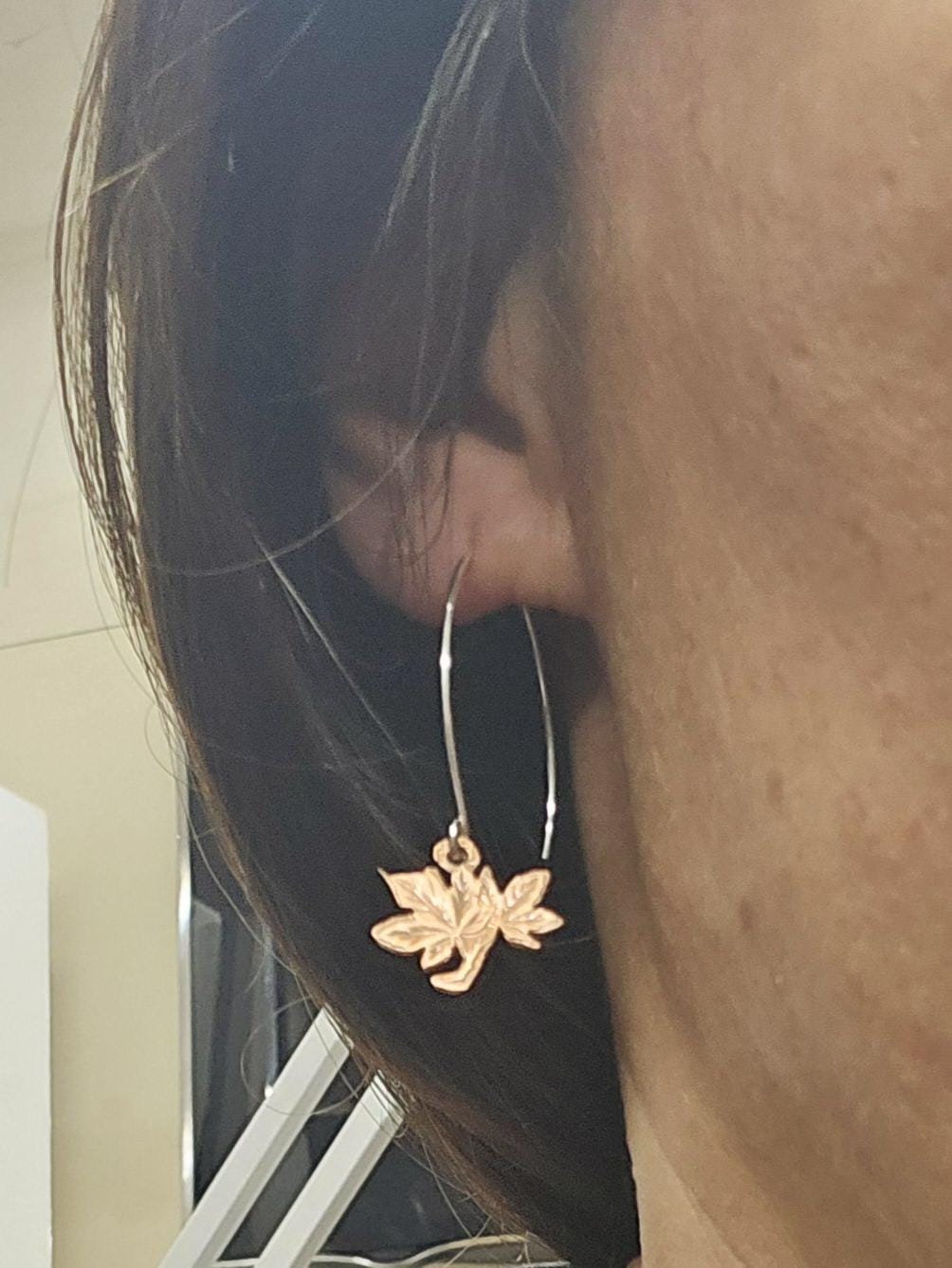 Hand Cut Maple Leaf Earrings