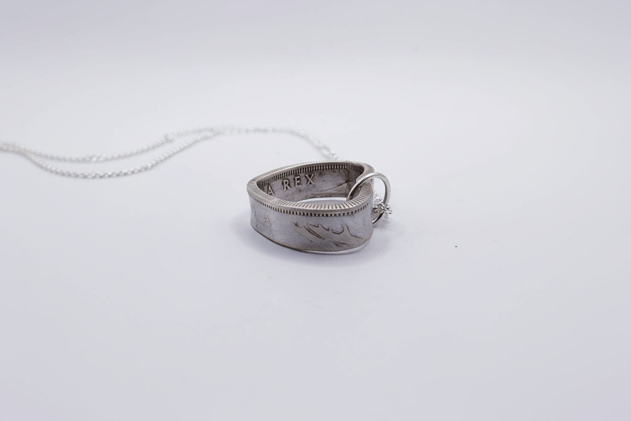 Silver Quarter Heart Necklace