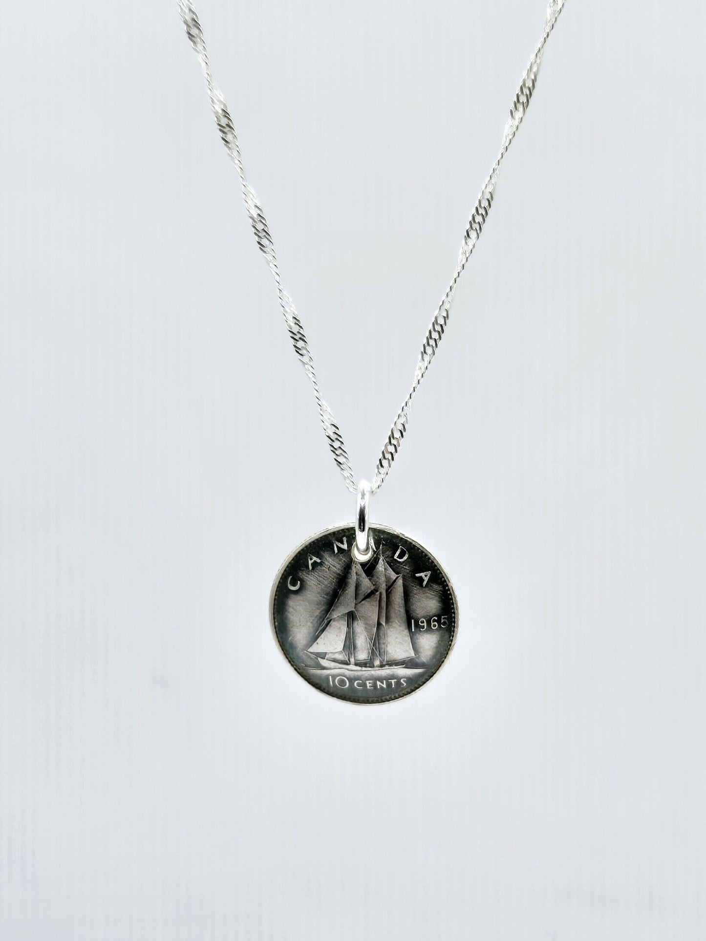 Canadian Bluenose Dime Pendant