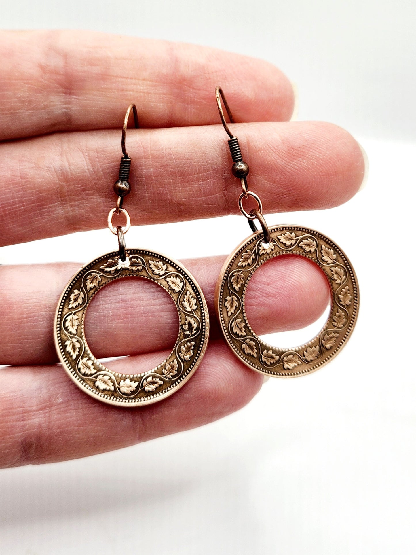 100 Year Old Canadian Penny Earrings
