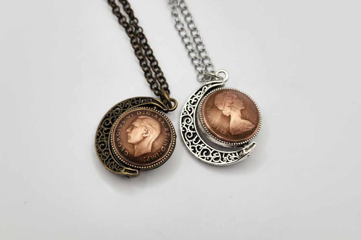 Moon Spinner Coin Necklace
