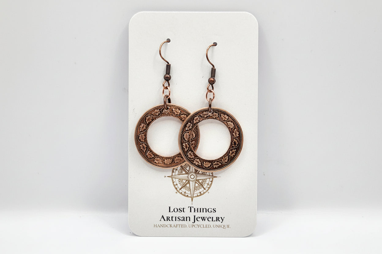 100 Year Old Canadian Penny Earrings
