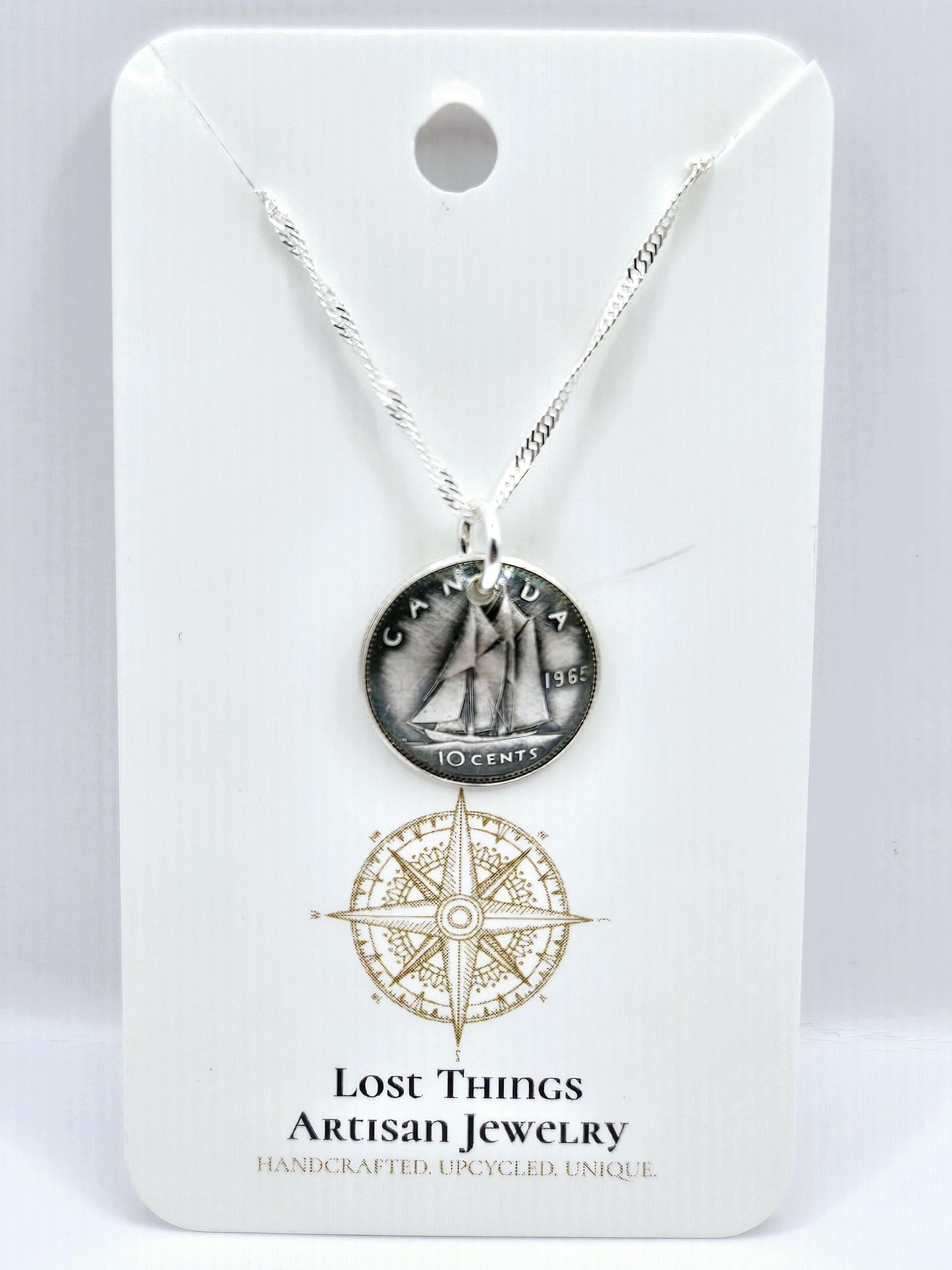 Canadian Bluenose Dime Pendant