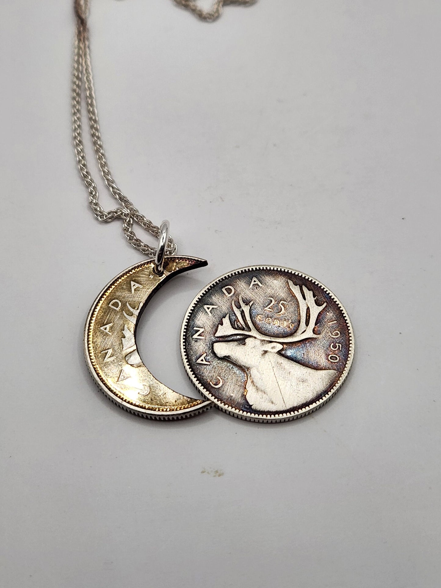 Crescent Moon Coin Necklace
