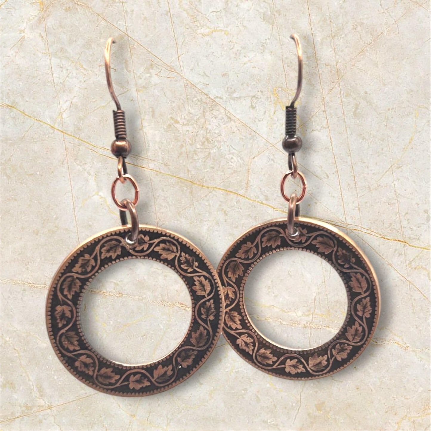 100 Year Old Canadian Penny Earrings
