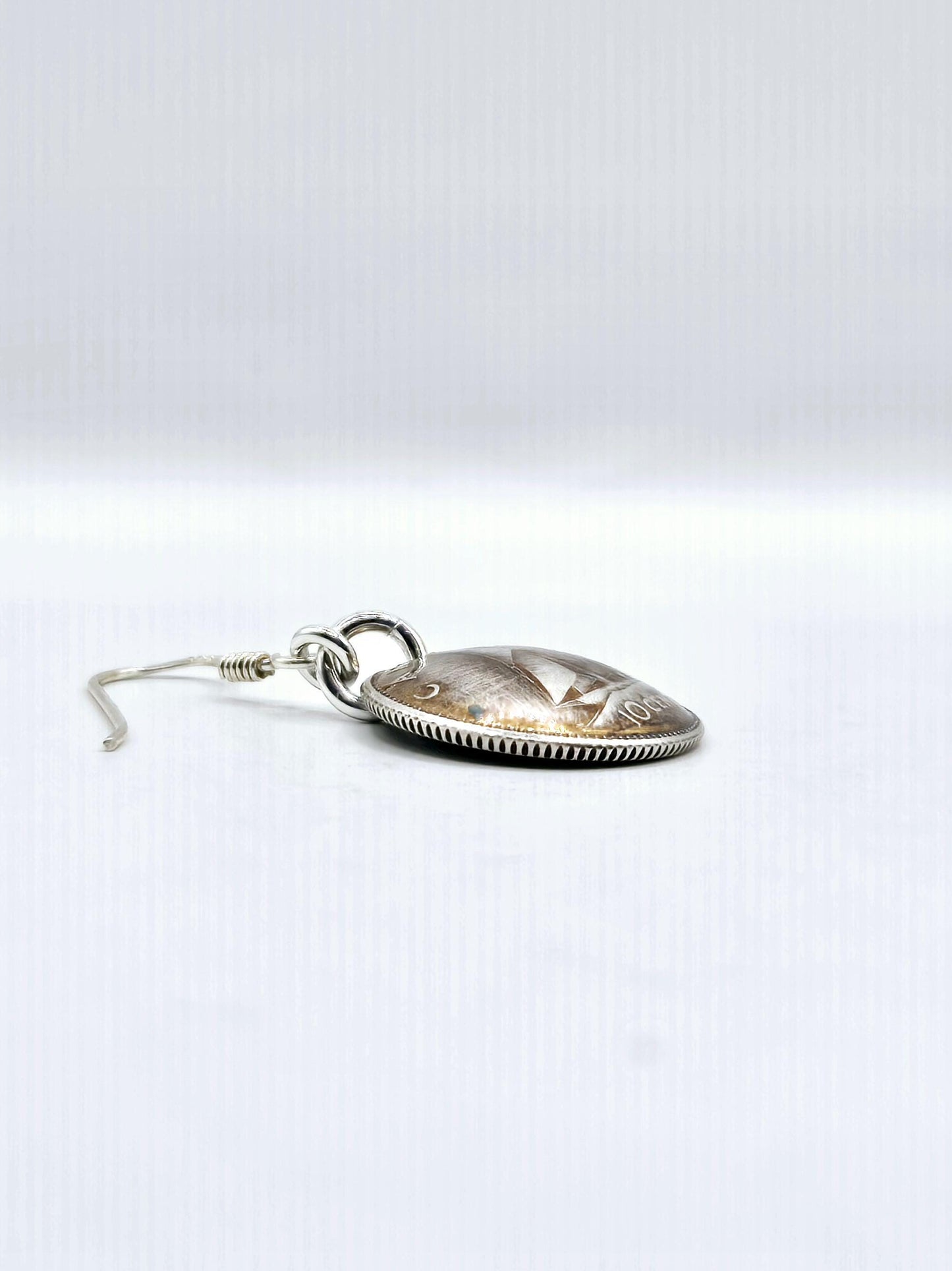 Silver Bluenose Dime Earrings