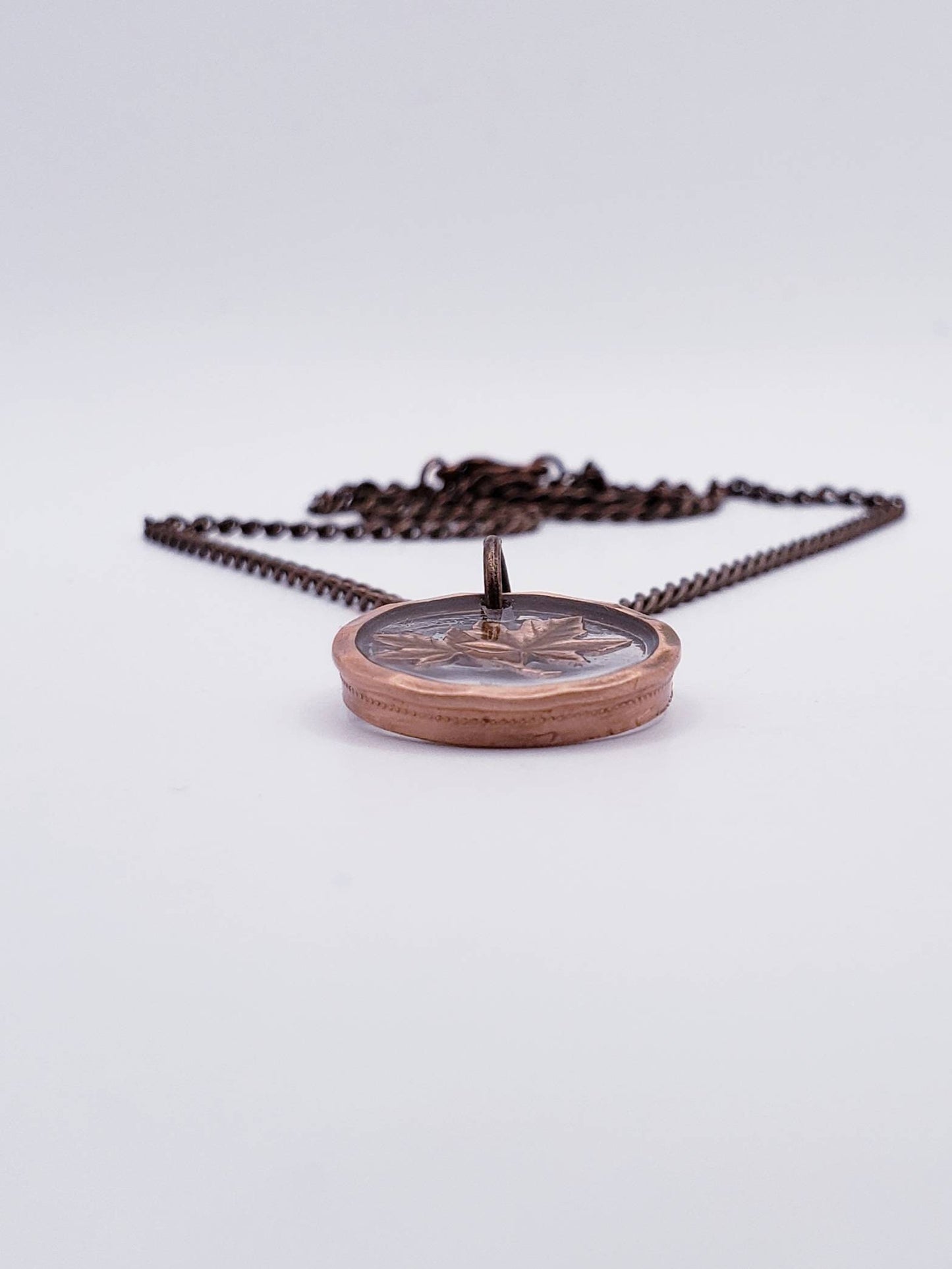 Maple Leaf In Resin Necklace