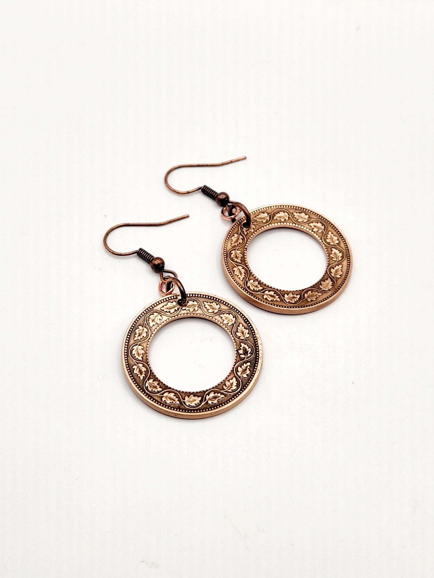 100 Year Old Canadian Penny Earrings