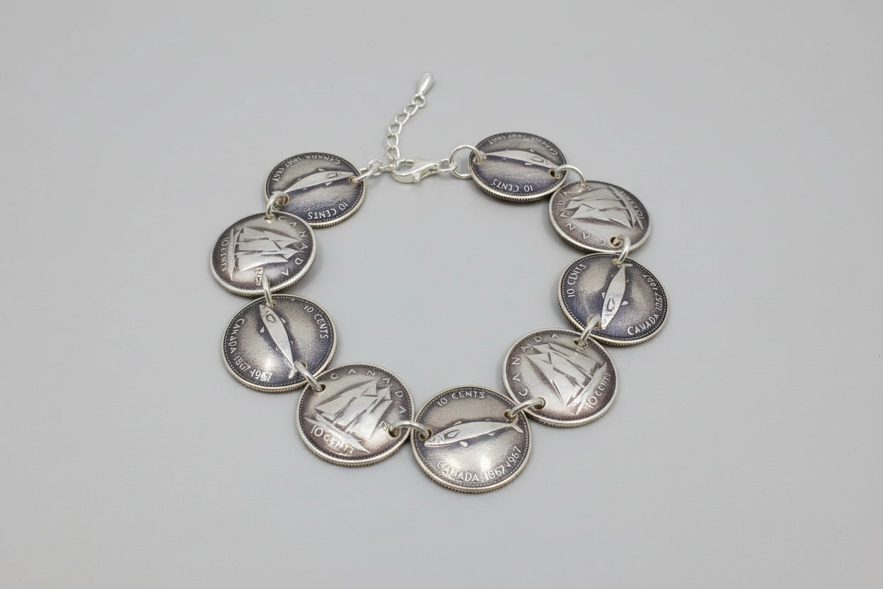 Canadian Silver Dime Bracelet