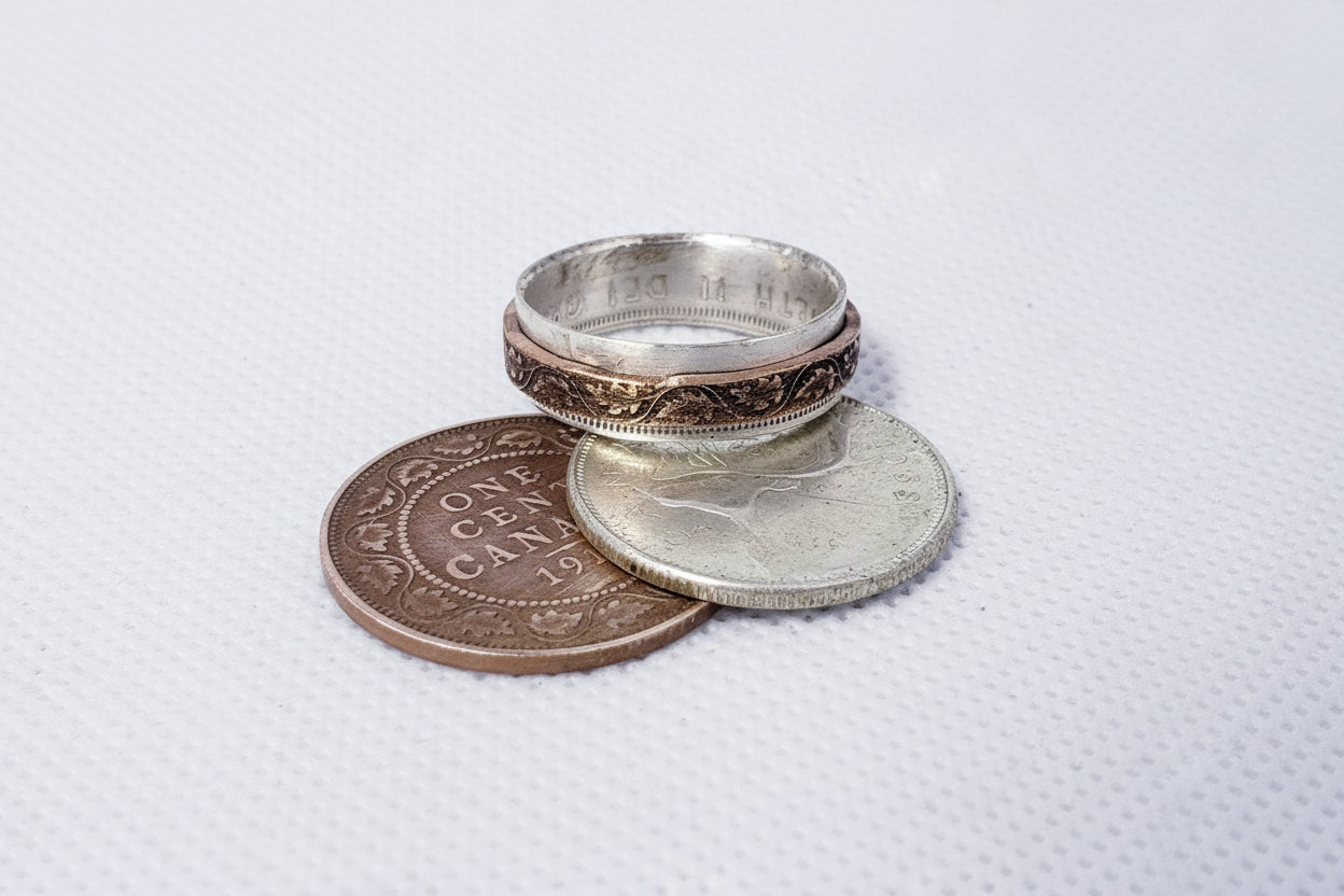 Spinner Ring Made From Canadian Coins