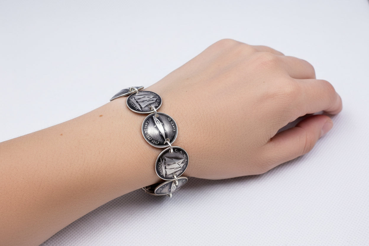 Canadian Silver Dime Bracelet