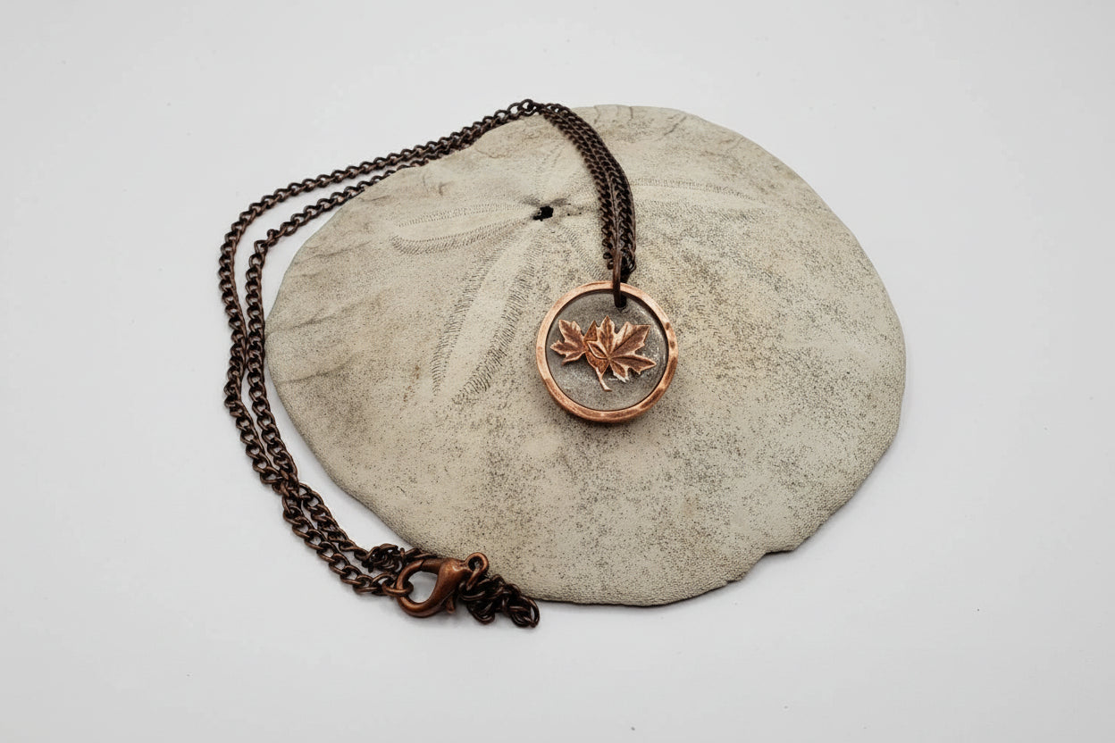Maple Leaf In Resin Necklace