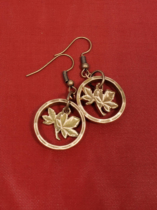 Hand Carved Maple Leaf Earrings and Necklace