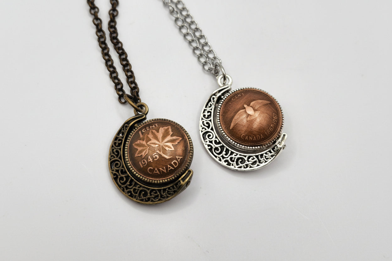 Moon Spinner Coin Necklace