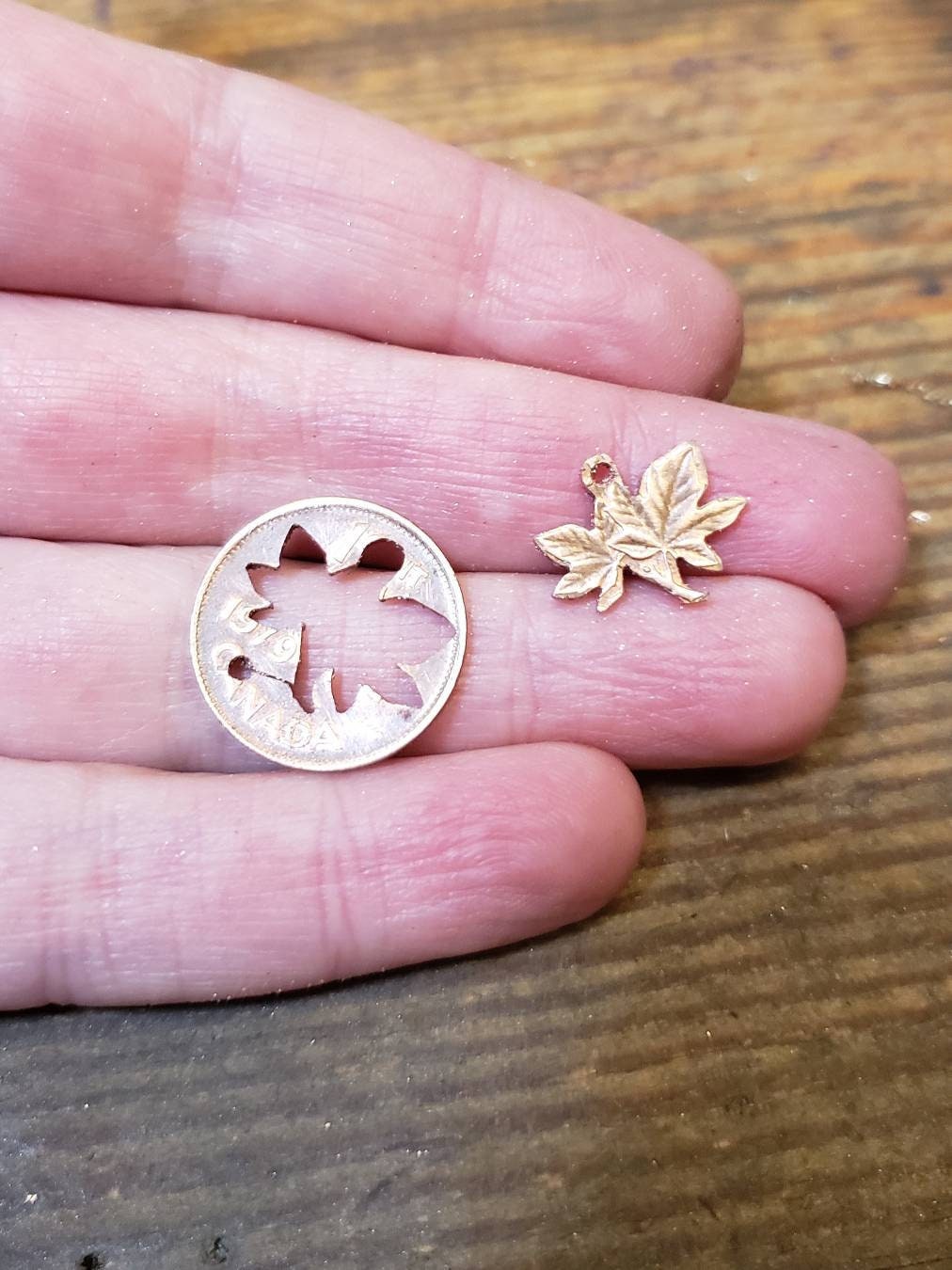 Hand Carved Maple Leaf Earrings and Necklace