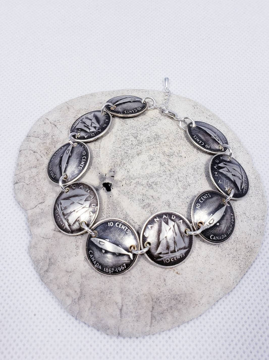Canadian Silver Dime Bracelet