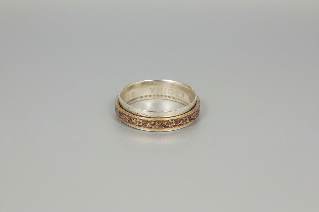 Spinner Ring Made From Canadian Coins
