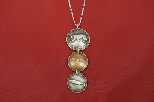 Canadian Centennial Triple Coin Necklace