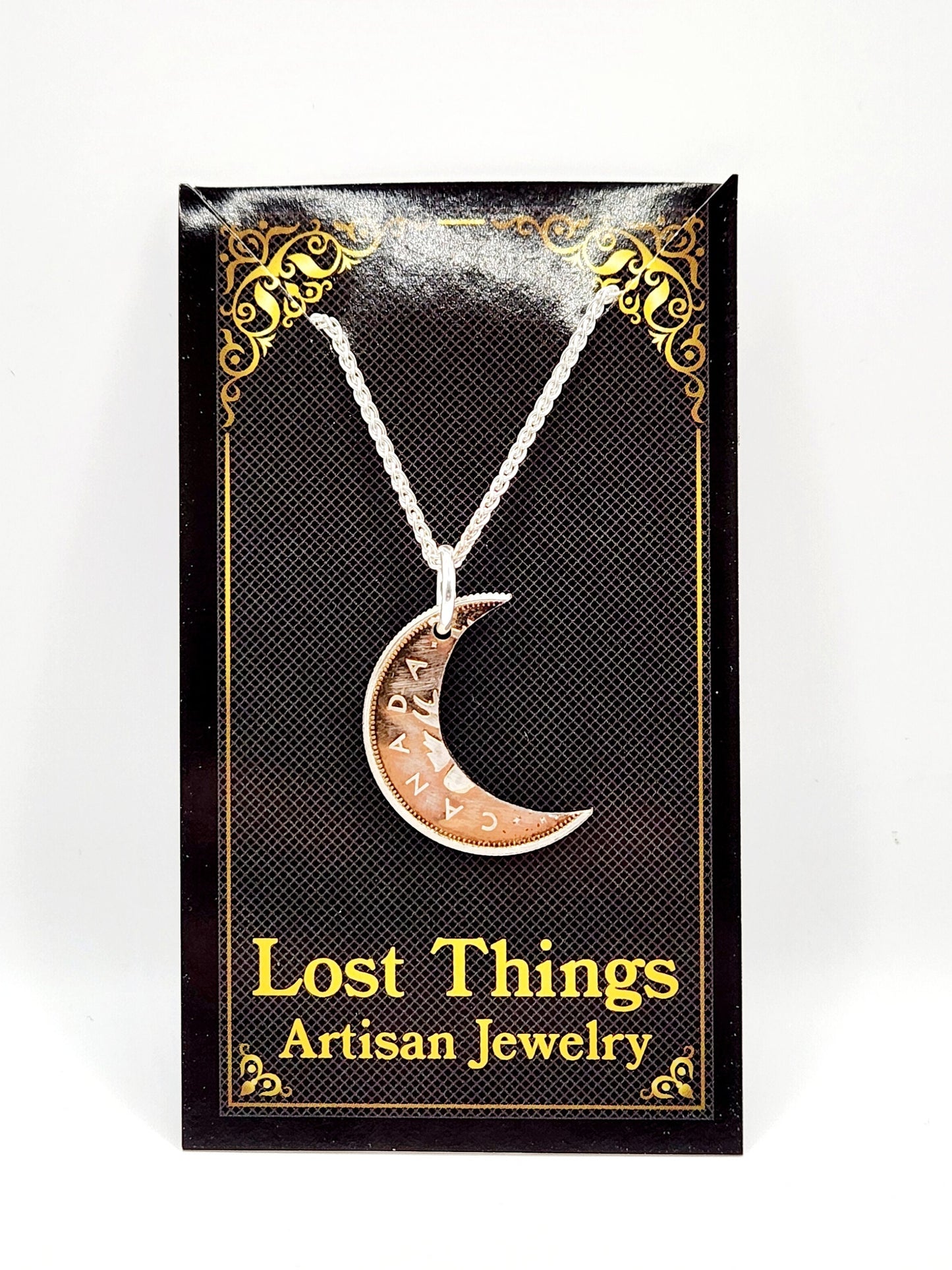 Crescent Moon Coin Necklace