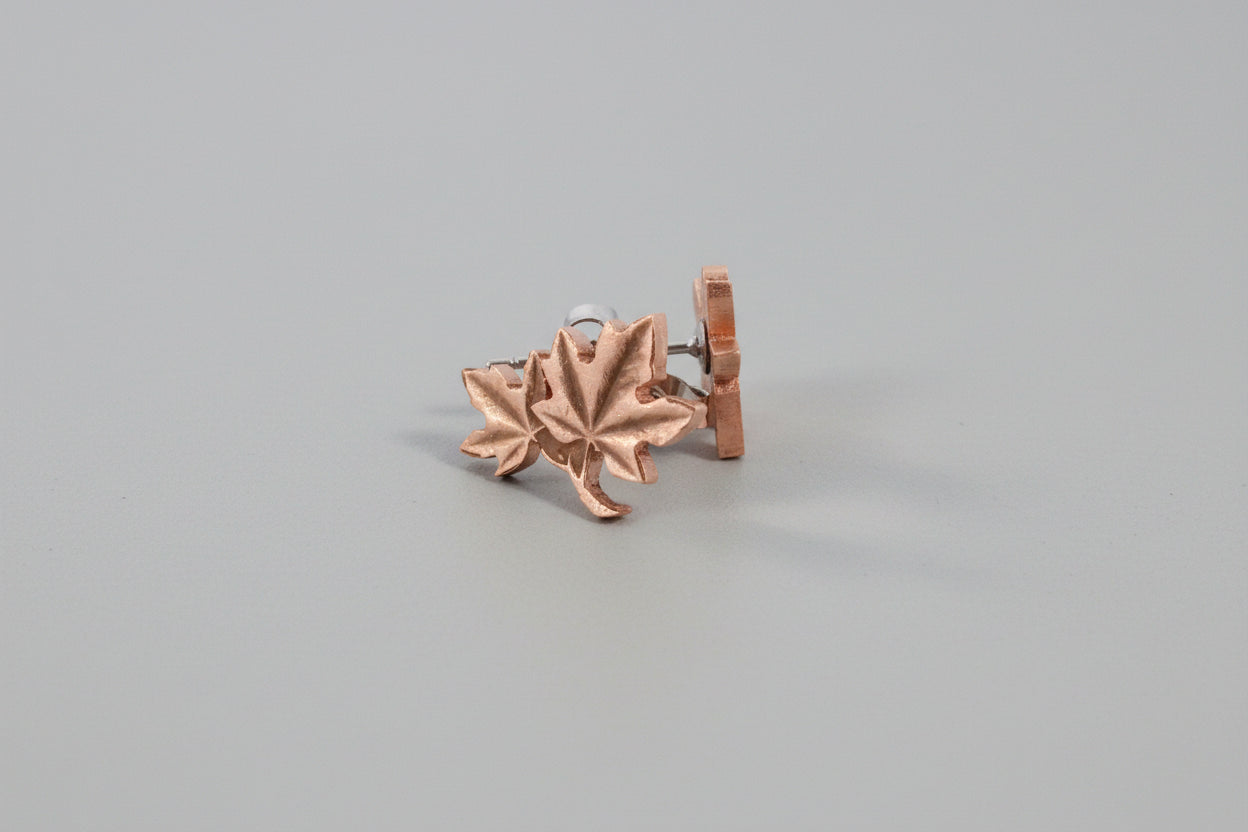 Maple Leaf Penny Stud Earrings